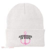 Anchored In Hope Breast Cancer Awareness Beanie thumb 0