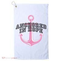 Anchored In Hope Breast Cancer Awareness Golf Towel thumb 0