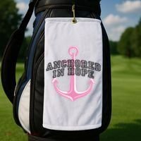 Anchored In Hope Breast Cancer Awareness Golf Towel thumb 2