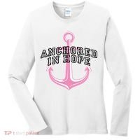 Anchored In Hope Breast Cancer Awareness Women's Long Sleeve Shirt thumb 0