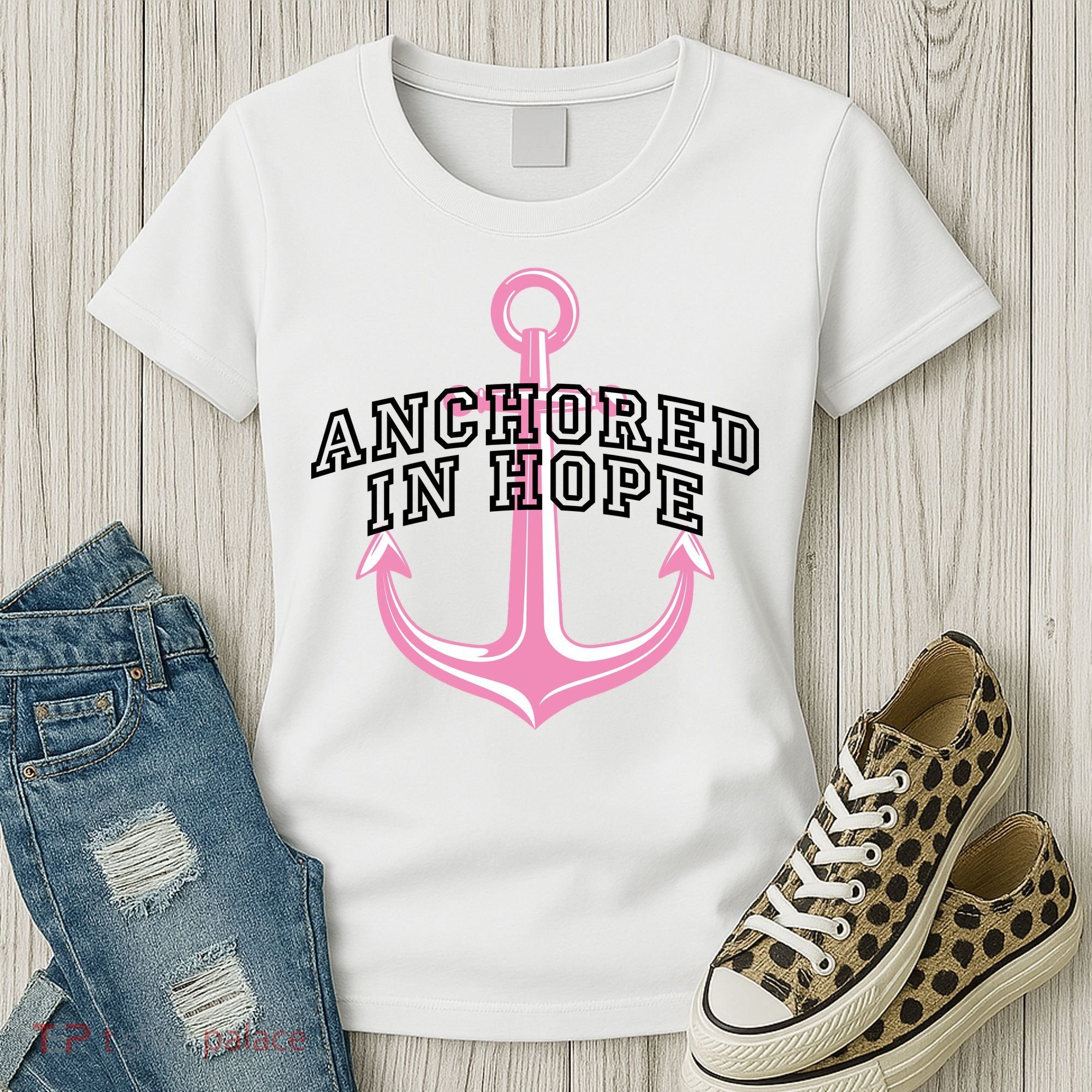 Anchored In Hope Breast Cancer Awareness Women's T-Shirt