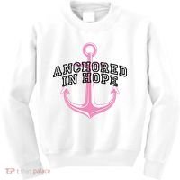 Anchored In Hope Breast Cancer Awareness Kids Sweatshirt thumb 0