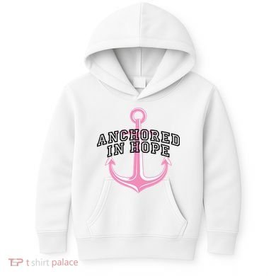 Anchored In Hope Breast Cancer Awareness Kids Hoodie