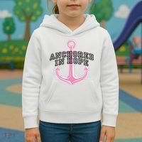 Anchored In Hope Breast Cancer Awareness Kids Hoodie thumb 3