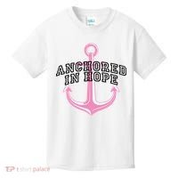 Anchored In Hope Breast Cancer Awareness Kids T-Shirt thumb 0
