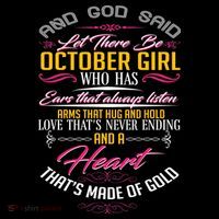 And God Said Let There Be October Girl Kids T-Shirt thumb 4