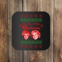 And May All Your Christmases Ugly Christmas Coaster thumb 0