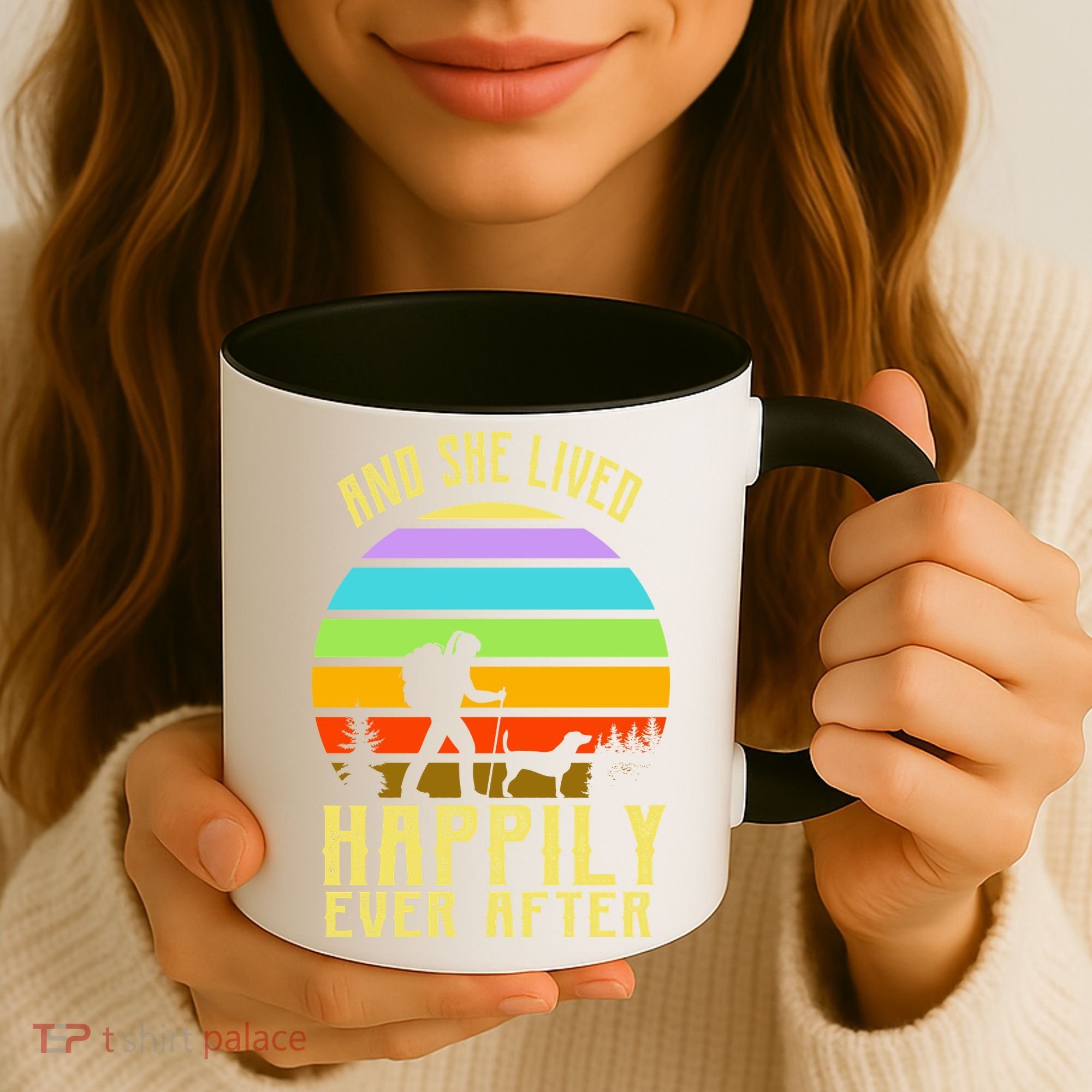 And She Lived Happily Ever After Hiking Coffee Mug