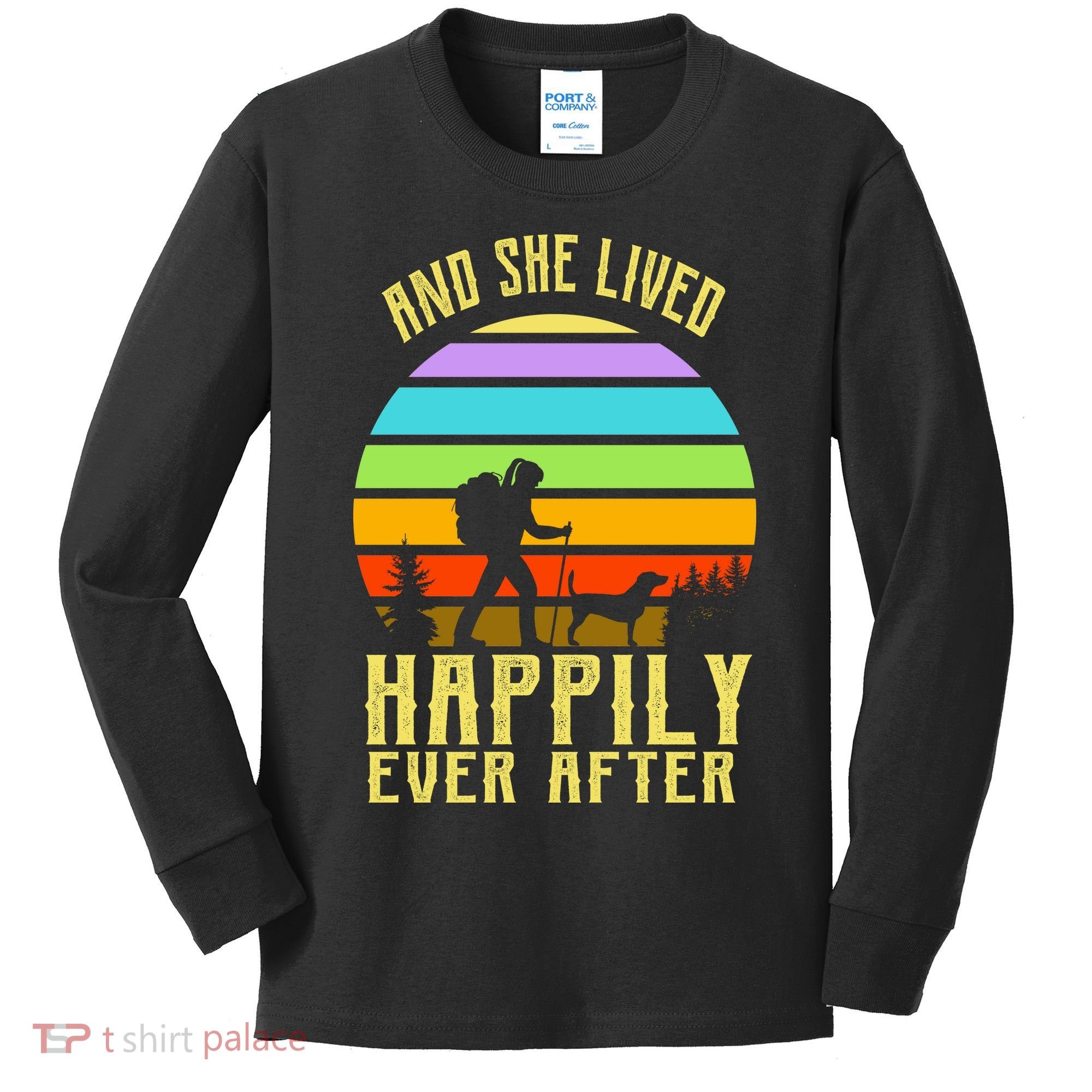 And She Lived Happily Ever After Hiking Kids Long Sleeve Shirt