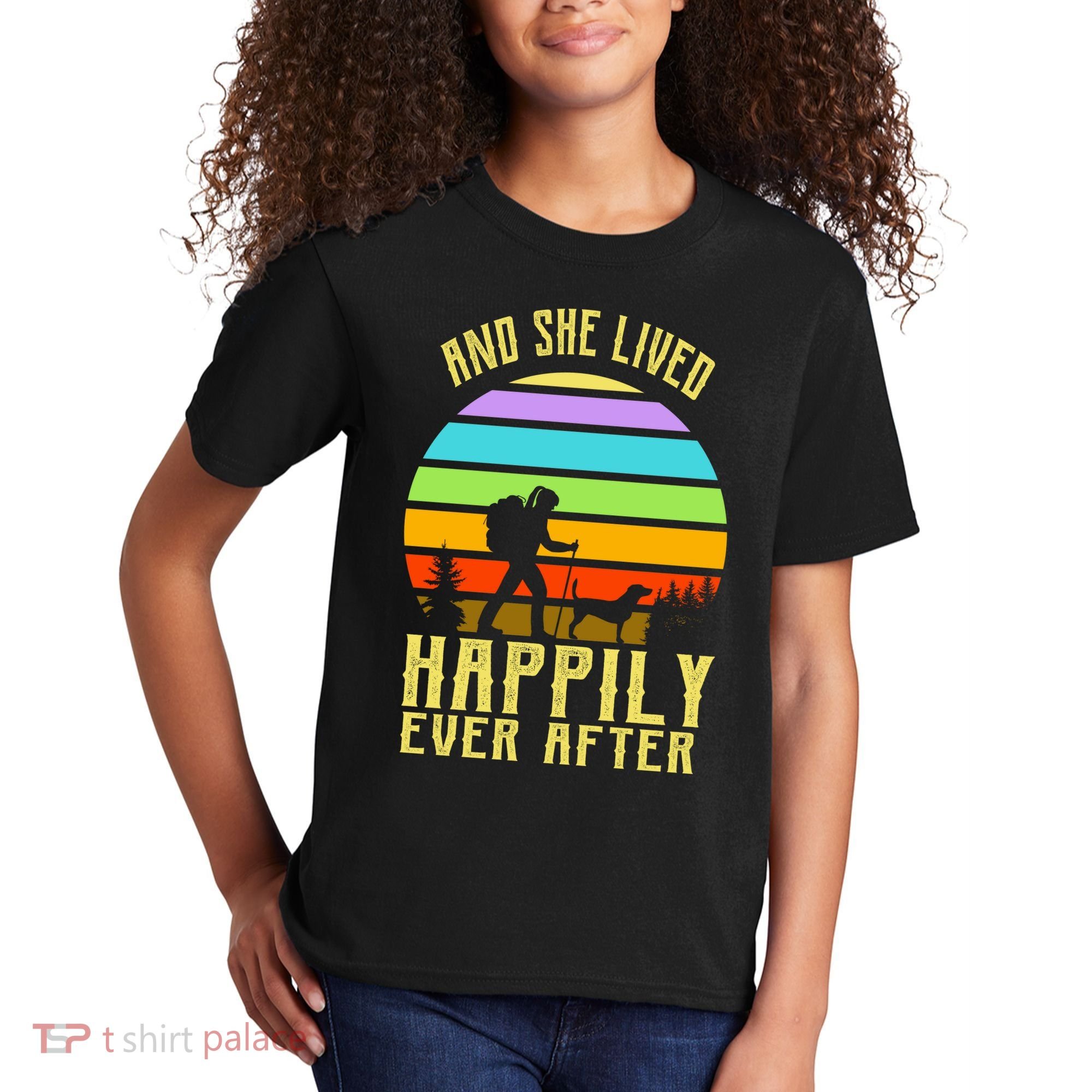 And She Lived Happily Ever After Hiking Kids T-Shirt