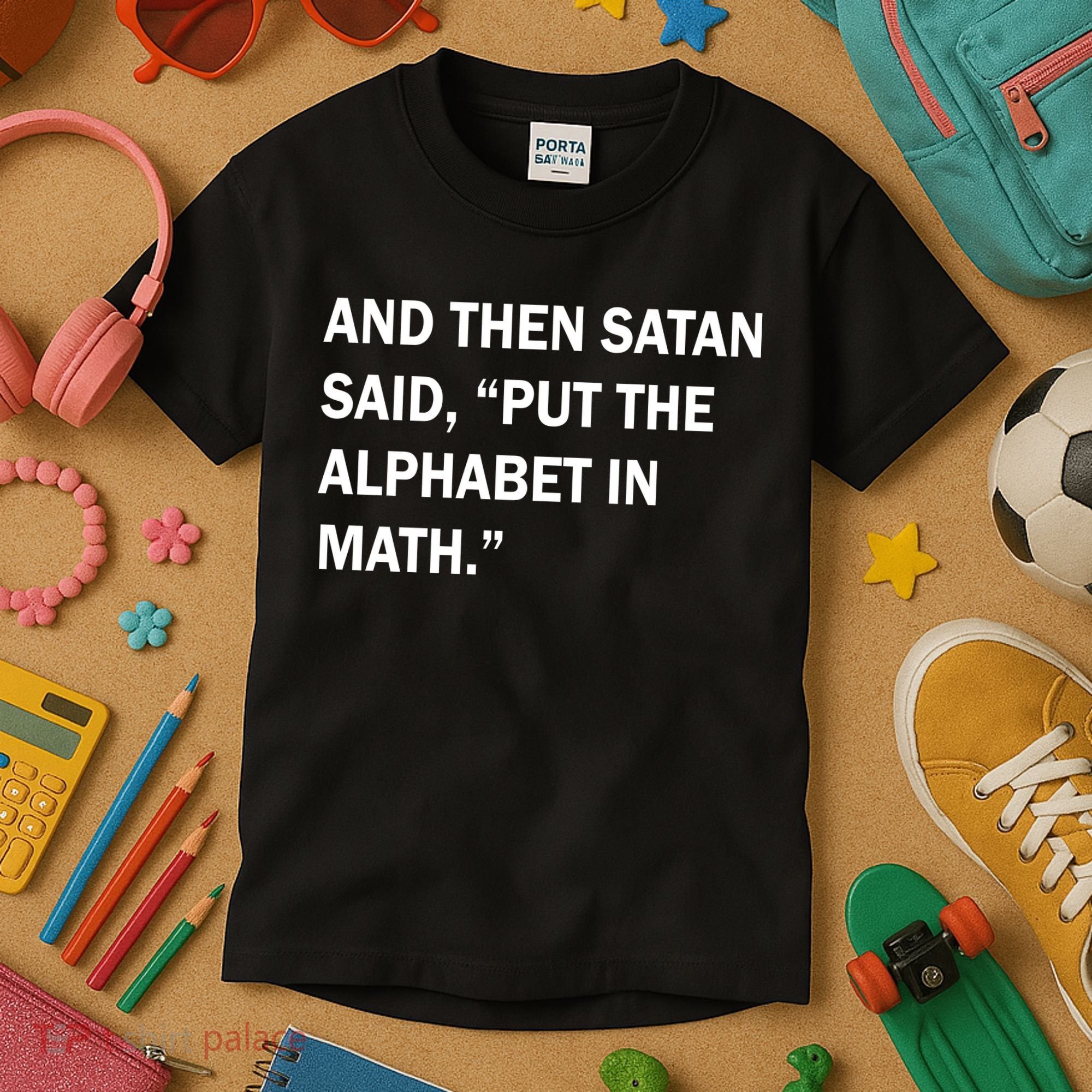 And Then Satan Said, Put The Alphabet in Math Kids T-Shirt