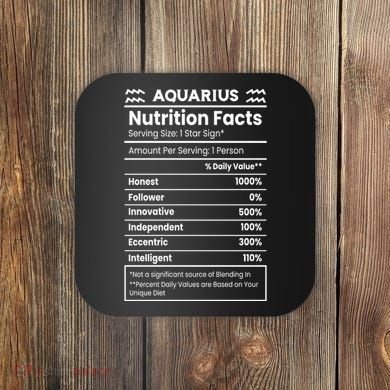 Aquarius Nutrition Facts Coaster