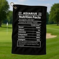 Aquarius Nutrition Facts Golf Towel thumb 1