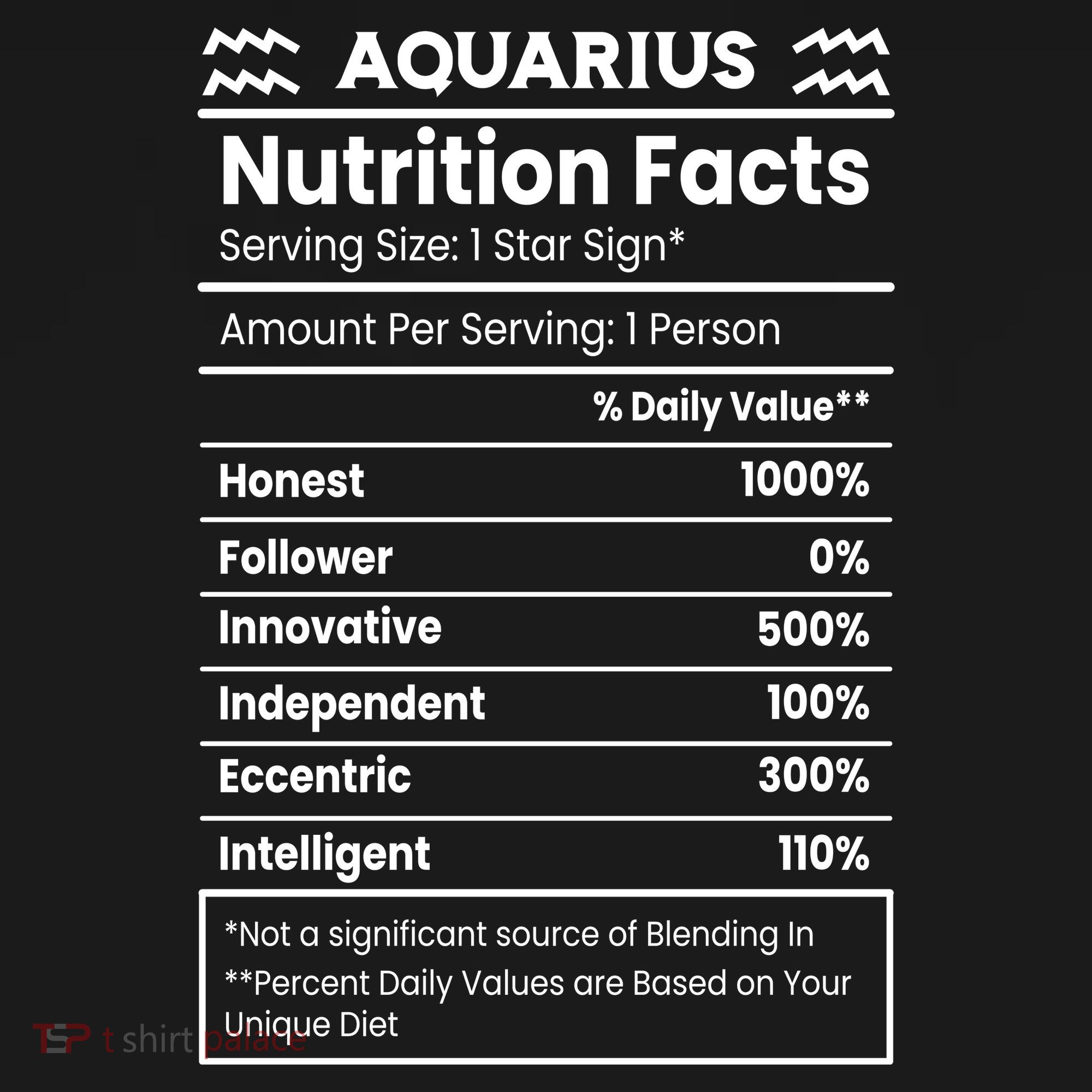 Aquarius Nutrition Facts Women's T-Shirt