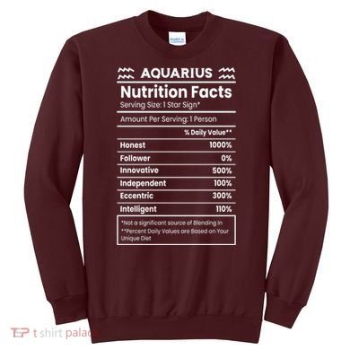Aquarius Nutrition Facts Sweatshirt