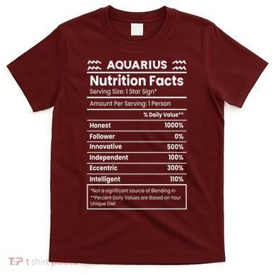 Aquarius Nutrition Facts T-Shirt