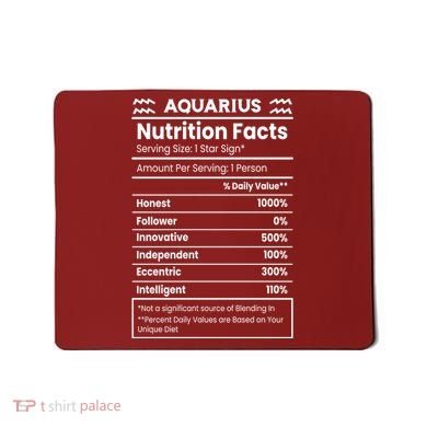 Aquarius Nutrition Facts Mousepad