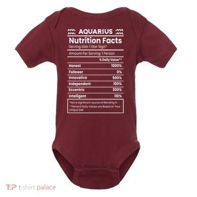 Aquarius Nutrition Facts Baby Bodysuit