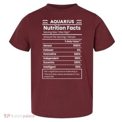 Aquarius Nutrition Facts Toddler T-Shirt