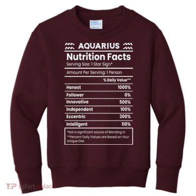 Aquarius Nutrition Facts Kids Sweatshirt