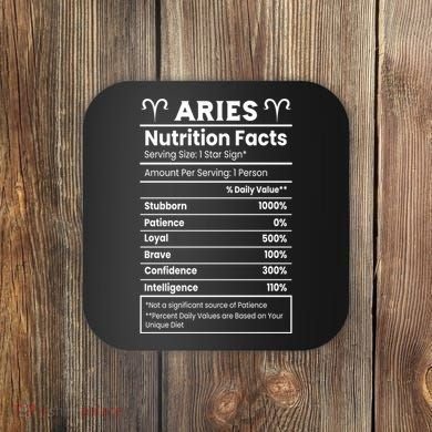 Aries Nutrition Facts Coaster