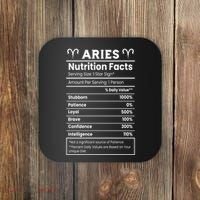 Aries Nutrition Facts Coaster thumb 0