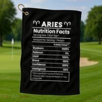 Aries Nutrition Facts Golf Towel thumb 1