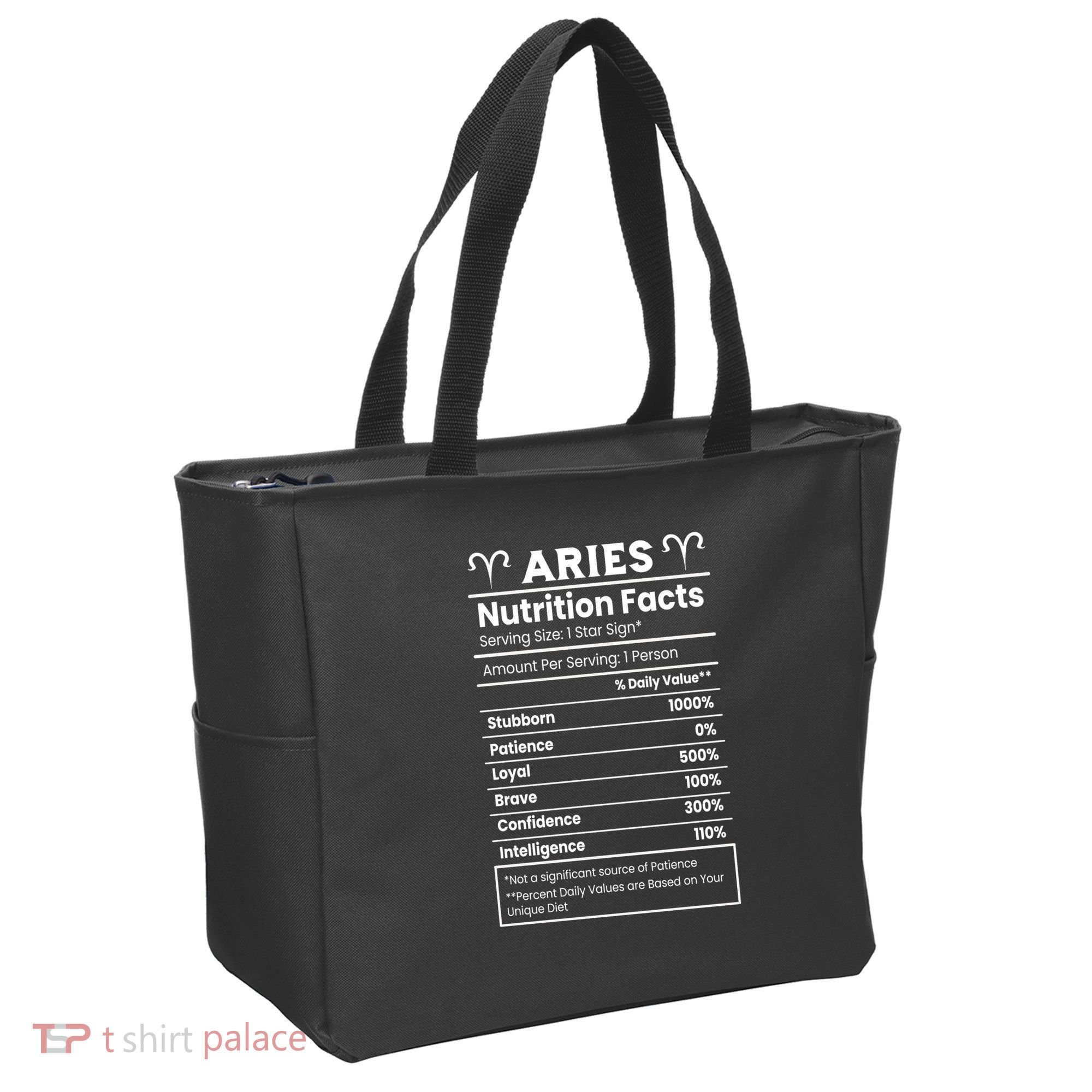 Aries Nutrition Facts Tote Bag