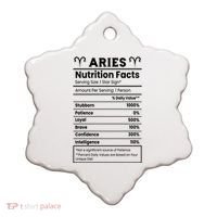 Aries Nutrition Facts Ceramic Ornament thumb 0