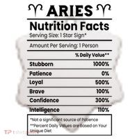 Aries Nutrition Facts Ceramic Ornament thumb 2