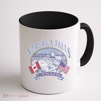 Americana Niagara Falls Scene Canada America Flags Gift Coffee Mug thumb 1