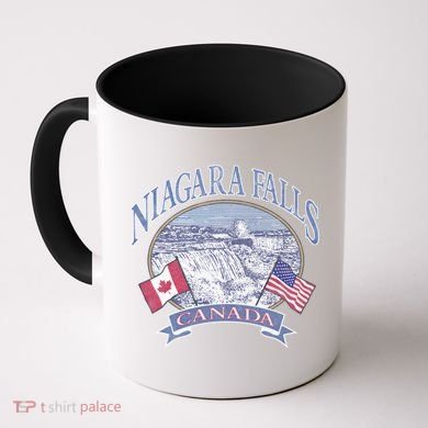 Americana Niagara Falls Scene Canada America Flags Gift Coffee Mug
