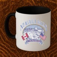 Americana Niagara Falls Scene Canada America Flags Gift Coffee Mug thumb 2