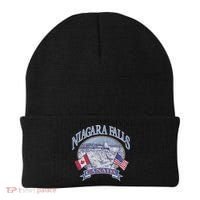 Americana Niagara Falls Scene Canada America Flags Gift Beanie thumb 0