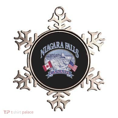 Americana Niagara Falls Scene Canada America Flags Gift Ornament