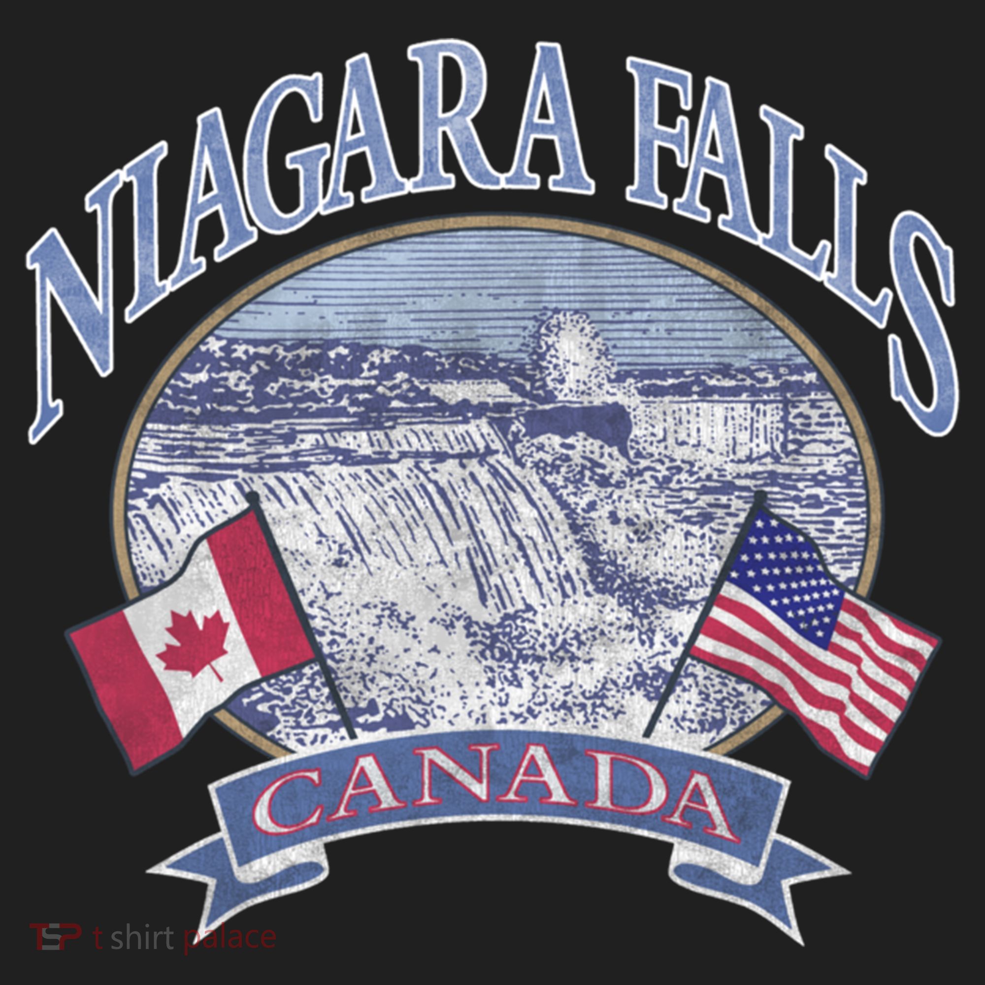 Americana Niagara Falls Scene Canada America Flags Gift Hat