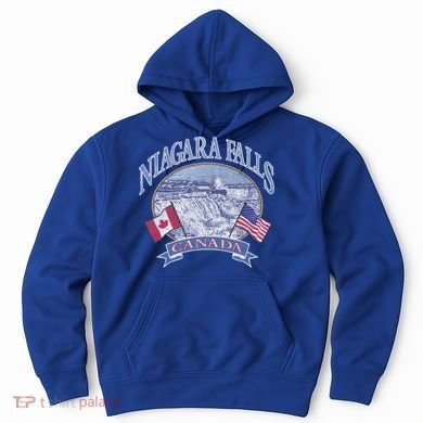 Americana Niagara Falls Scene Canada America Flags Gift Hoodie