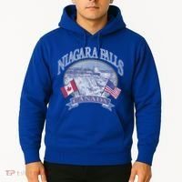 Americana Niagara Falls Scene Canada America Flags Gift Hoodie thumb 2