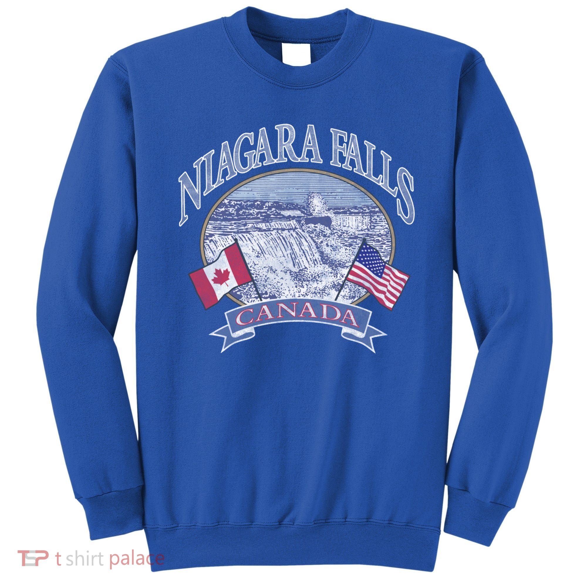 Americana Niagara Falls Scene Canada America Flags Gift Sweatshirt