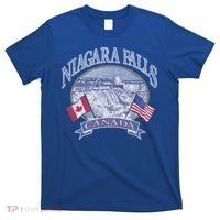 Americana Niagara Falls Scene Canada America Flags Gift T-Shirt thumb 0