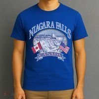 Americana Niagara Falls Scene Canada America Flags Gift T-Shirt thumb 3