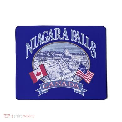 Americana Niagara Falls Scene Canada America Flags Gift Mousepad