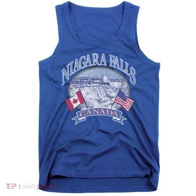 Americana Niagara Falls Scene Canada America Flags Gift Tank Top