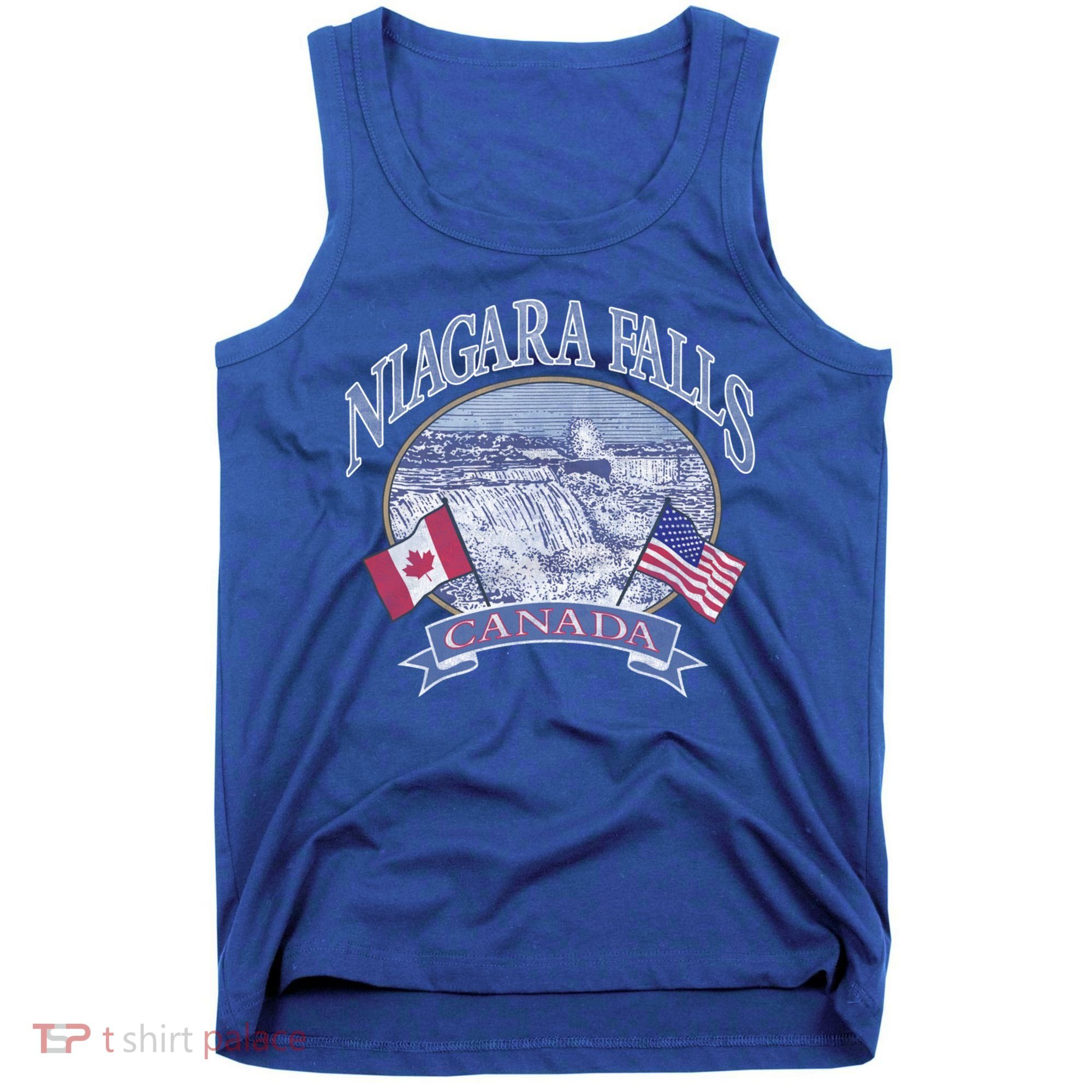 Americana Niagara Falls Scene Canada America Flags Gift Tank Top