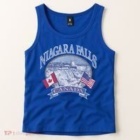 Americana Niagara Falls Scene Canada America Flags Gift Tank Top thumb 2