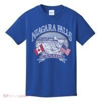 Americana Niagara Falls Scene Canada America Flags Gift Kids T-Shirt thumb 0