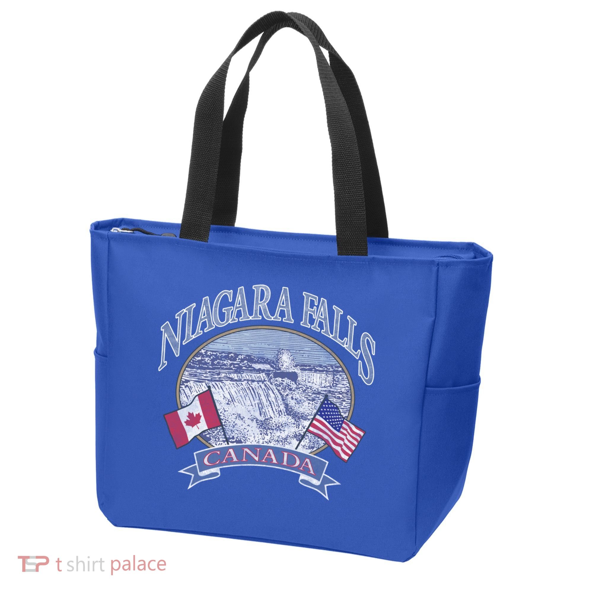 Americana Niagara Falls Scene Canada America Flags Gift Tote Bag