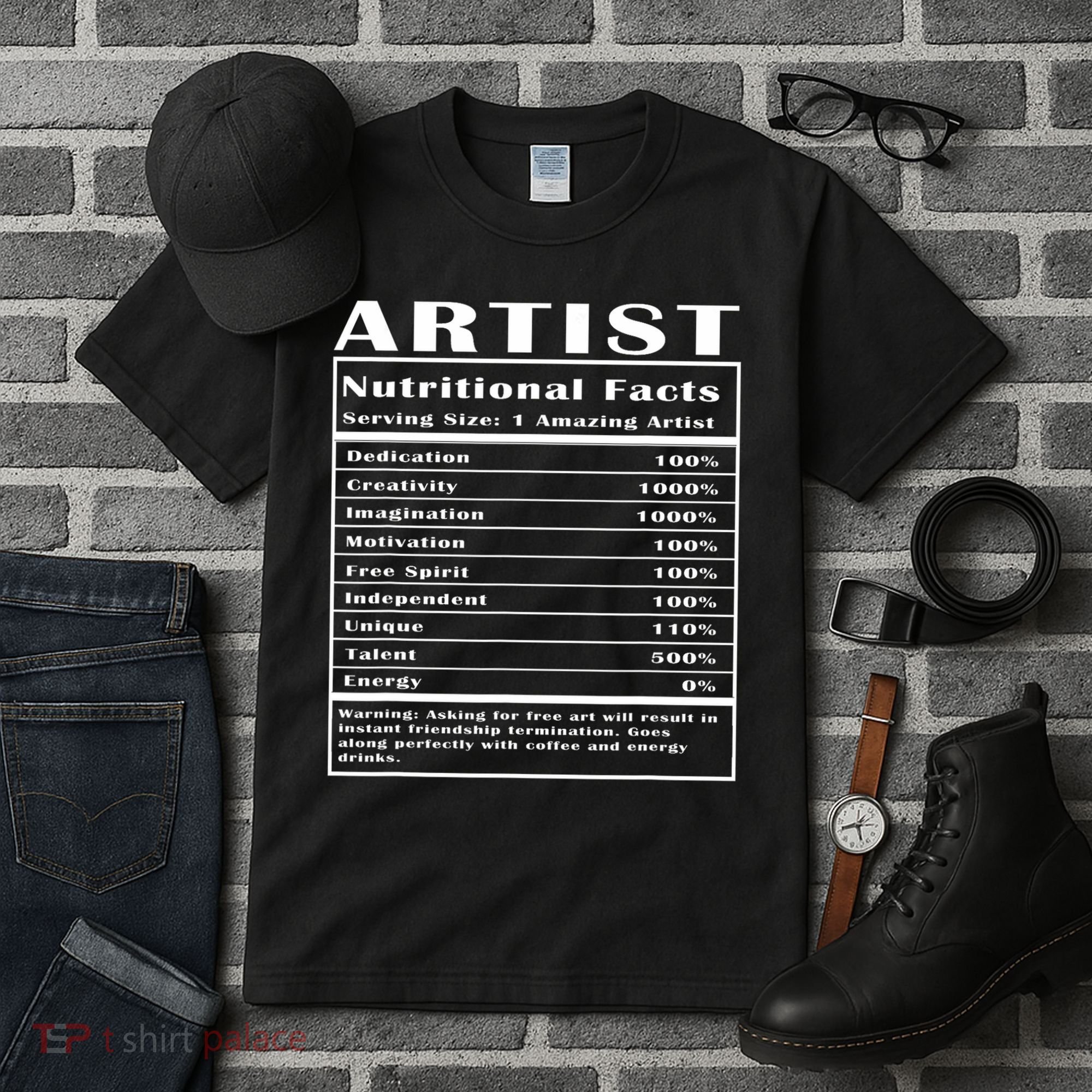 Artist Nutritional Facts Tall T-Shirt
