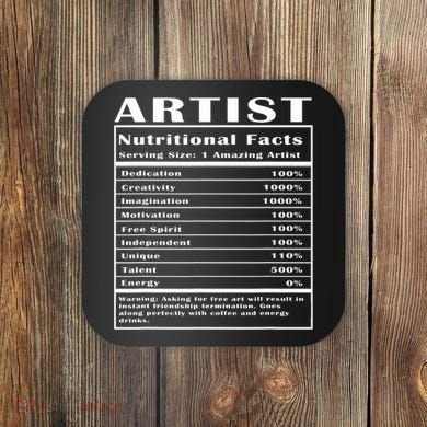 Artist Nutritional Facts Coaster