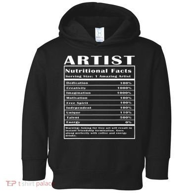 Artist Nutritional Facts Toddler Hoodie